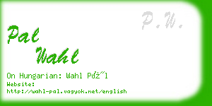 pal wahl business card